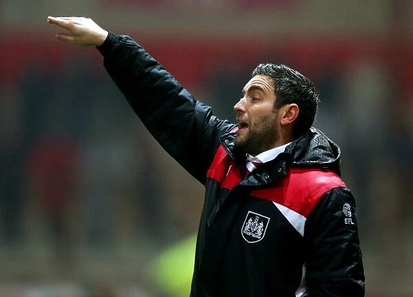 Bristol City's Lee Johnson Urges On His Team During FA Cup Replay Against Fleetwood Town