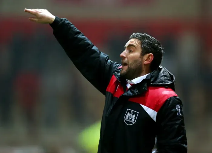 Framed Print : Bristol City's Lee Johnson Urges On His Team During FA Cup Replay Against Fleetwood Town