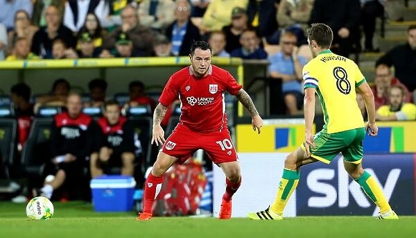 Bristol City's Lee Tomlin in Action Against Norwich City, Sky Bet Championship 2016