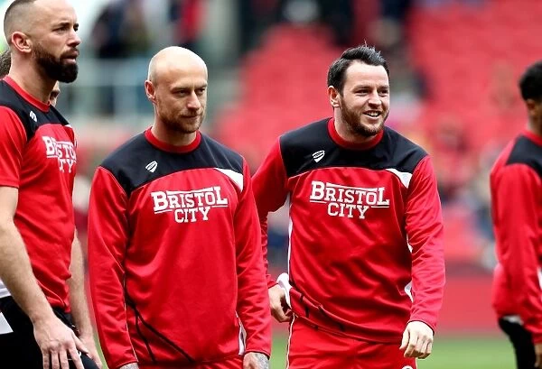 Bristol City's Lee Tomlin, David Cotterill, and Aaron Wilbraham in Action Against Queens Park Rangers, Sky Bet Championship, 2017