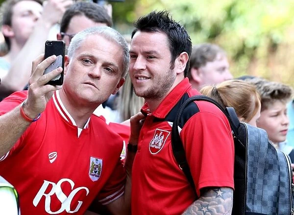 Bristol City's Lee Tomlin and Supporter Share a Selfie at Queens Park Rangers Game, May 2016