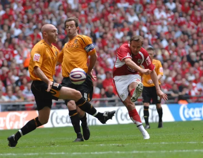 Framed Print : Bristol City's Lee Trundle Celebrates Promotion: Play Off Final Thriller Framed Print : Bristol City's Lee Trundle Celebrates Promotion: Play Off Final Thriller