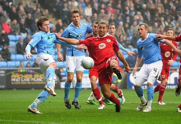 Bristol City's Lewin Nyatanga Scores the Second Goal vs. Coventry City (05 / 03 / 2011)