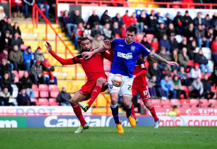 Framed Print : Bristol City's Liam Fontaine Fails to Stop Daryl Murphy's Goal Against Ipswich Town (January 2013)