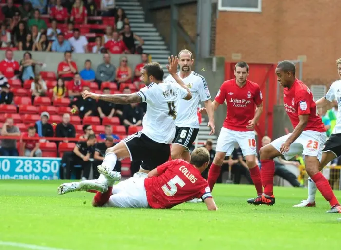 Framed Print : Bristol City's Liam Fontaine Fouls Called Back vs. Nottingham Forest (Nottingham Forest v Bristol City, Championship 2012) Framed Print : Bristol City's Liam Fontaine Fouls Called Back vs. Nottingham Forest (Nottingham Forest v Bristol City, Championship 2012)