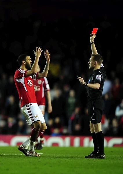 Bristol City's Liam Fontaine Receives Red Card vs. Watford (2012)