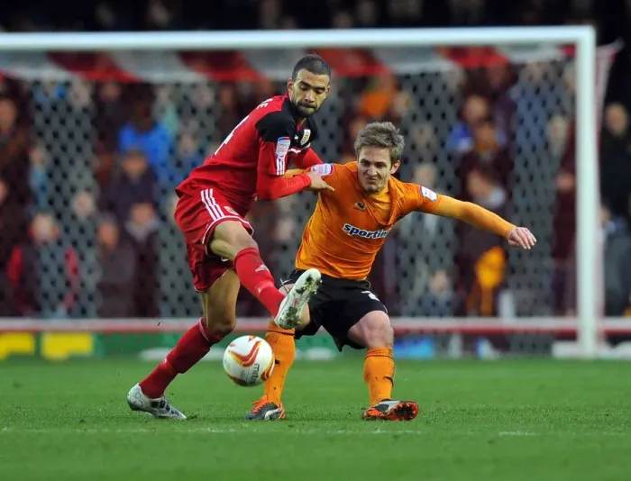 Framed Print : Bristol City's Liam Fontaine vs. Wolverhampton Wanderers Kevin Doyle: A Championship Battle for Possession, December 1, 2012 Framed Print : Bristol City's Liam Fontaine vs. Wolverhampton Wanderers Kevin Doyle: A Championship Battle for Possession, December 1, 2012