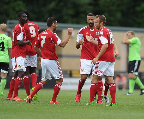 Bristol City's Liam Kelly Scores and Celebrates Against Forest Green Rovers in Preseason 2013
