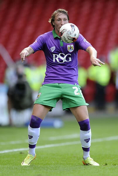 Bristol City's Luke Ayling in Action at Sheffield United's Bramal Lane - Sky Bet League One Opener (August 2014)