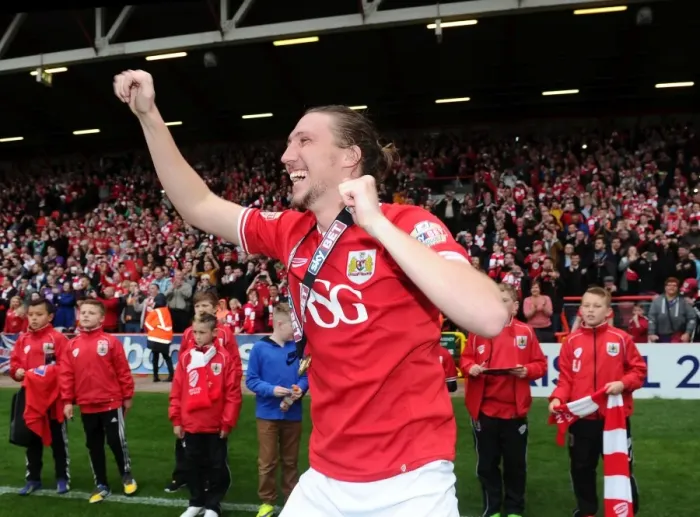 Framed Print : Bristol City's Luke Ayling Celebrates Goal Against Walsall, Sky Bet League One, May 2015 Framed Print : Bristol City's Luke Ayling Celebrates Goal Against Walsall, Sky Bet League One, May 2015