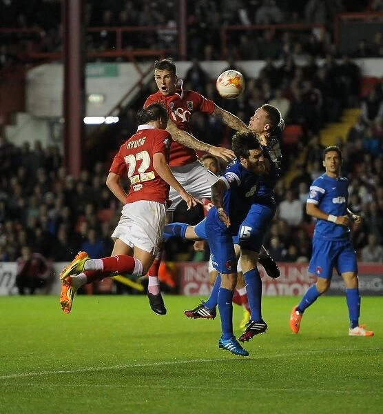 Bristol City's Luke Ayling Heads Just Over: Dramatic Moment from the Bristol City vs Leyton Orient Football Match, Sky Bet League One, 2014