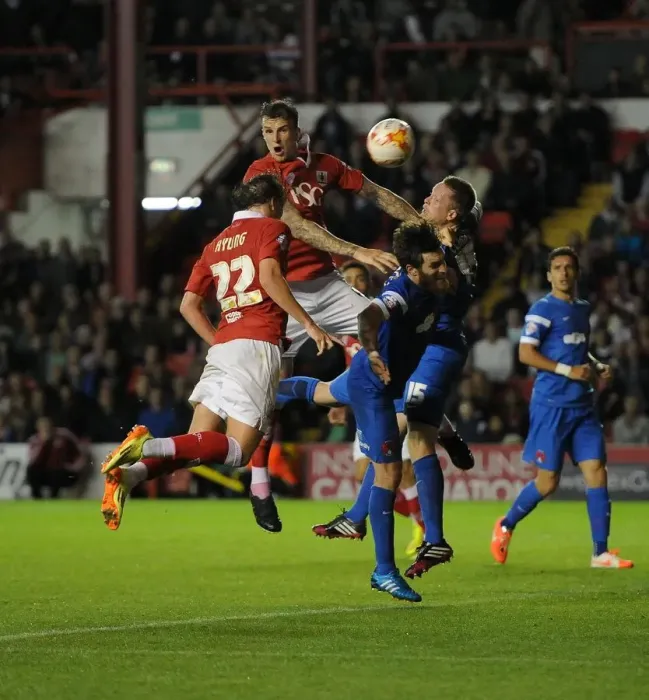 Framed Print : Bristol City's Luke Ayling Heads Just Over: Dramatic Moment from the Bristol City vs Leyton Orient Football Match, Sky Bet League One, 2014 Framed Print : Bristol City's Luke Ayling Heads Just Over: Dramatic Moment from the Bristol City vs Leyton Orient Football Match, Sky Bet League One, 2014