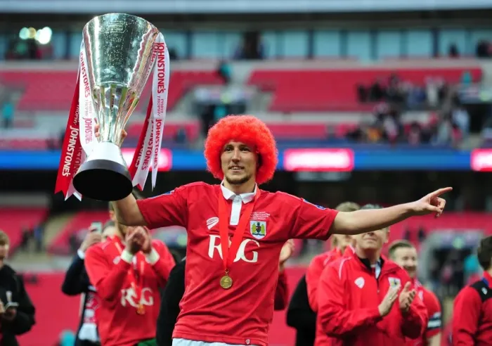 Framed Print : Bristol City's Luke Ayling Lifts the Johnstone Paint Trophy: A Triumphant Moment at Wembley Framed Print : Bristol City's Luke Ayling Lifts the Johnstone Paint Trophy: A Triumphant Moment at Wembley