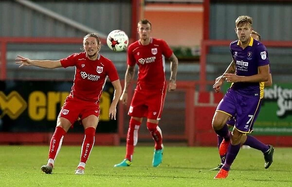 Bristol City's Luke Ayling Plays a Pass Forward in Preseason Friendly Against Cheltenham Town