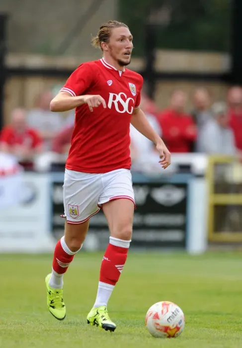 Framed Print : Bristol City's Luke Ayling in Pre-Season Action against Bath City at Twerton Park (July 2015)