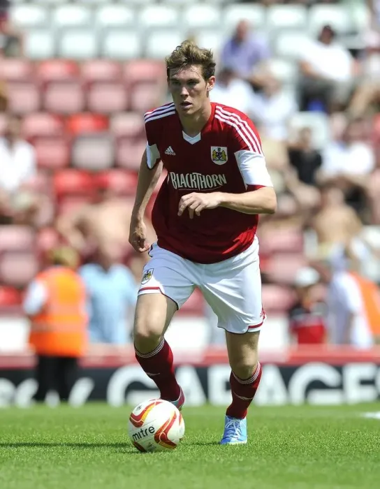 Framed Print : Bristol City's Luke Dobie Goes Head-to-Head with Glasgow Rangers at Ashton Gate Stadium (2013) Framed Print : Bristol City's Luke Dobie Goes Head-to-Head with Glasgow Rangers at Ashton Gate Stadium (2013)