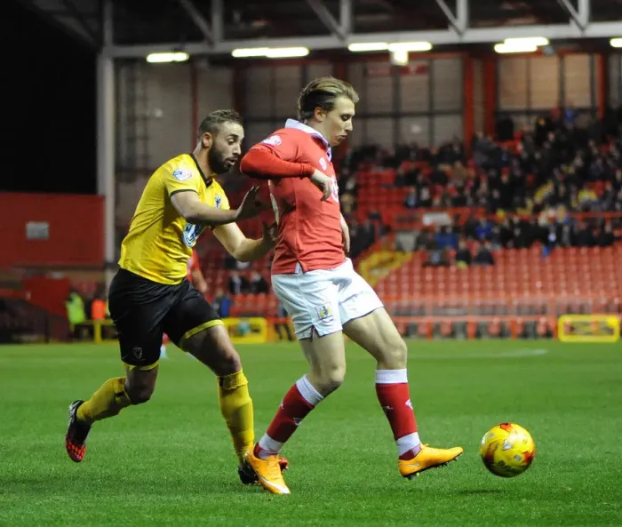 Framed Print : Bristol City's Luke Freeman in Action Against AFC Wimbledon at Ashton Gate, November 11, 2014 - Johnstone Paint Trophy Football Match Framed Print : Bristol City's Luke Freeman in Action Against AFC Wimbledon at Ashton Gate, November 11, 2014 - Johnstone Paint Trophy Football Match