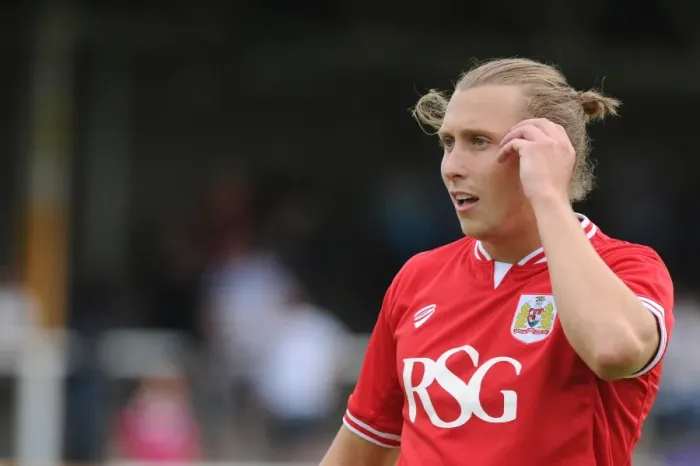 Framed Print : Bristol City's Luke Freeman in Action during Pre-Season Friendly vs Bath City (2015)