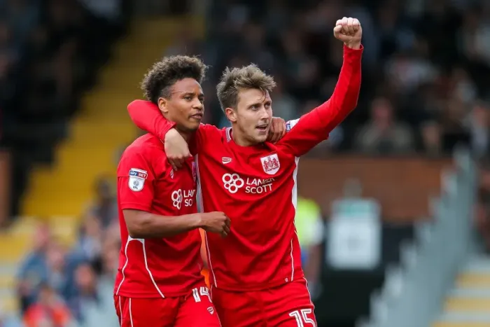 Framed Print : Bristol City's Luke Freeman and Bobby Reid Celebrate 0-2 Goal in Sky Bet EFL Championship (2016) Framed Print : Bristol City's Luke Freeman and Bobby Reid Celebrate 0-2 Goal in Sky Bet EFL Championship (2016)