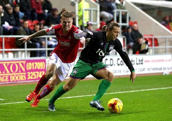 Bristol City's Luke Freeman Charges Forward Against Rotherham United in Championship Clash