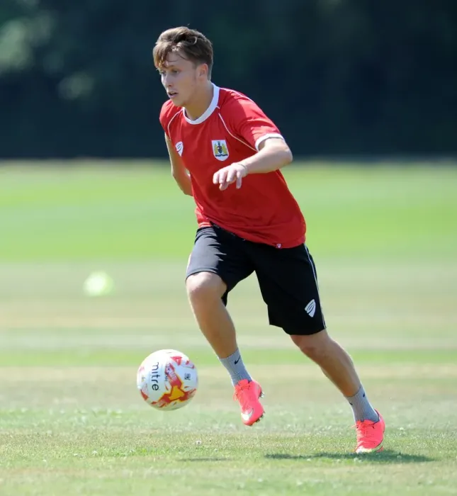 Framed Print : Bristol City's Luke Freeman in Deep Focus during Training (July 2, 2014)