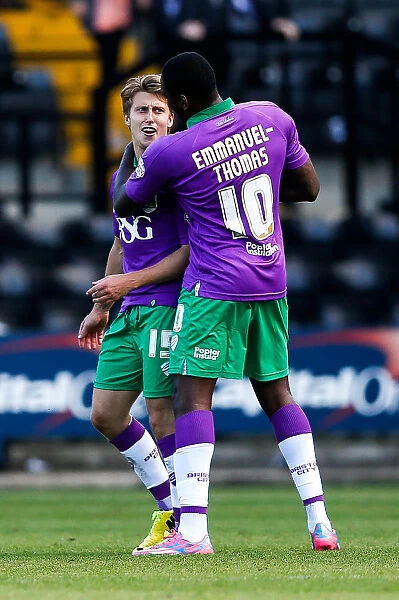 Bristol City's Luke Freeman and Jay Emmanuel-Thomas Celebrate Winning Goal vs Notts County (31st August 2014)