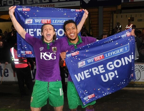 Bristol City's Luke Freeman and Korey Smith: Celebrating Promotion to Sky Bet Championship after 0-6 Win