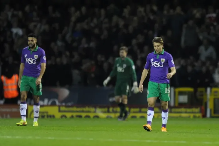 Framed Print : Bristol City's Luke Freeman Looks Disappointed After Swindon Town Defeat Framed Print : Bristol City's Luke Freeman Looks Disappointed After Swindon Town Defeat