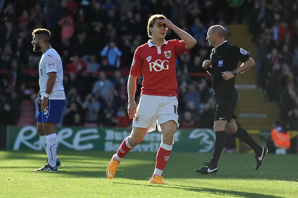 Bristol City's Luke Freeman Reacts to Wide Shot in Bristol City vs Chesterfield Match
