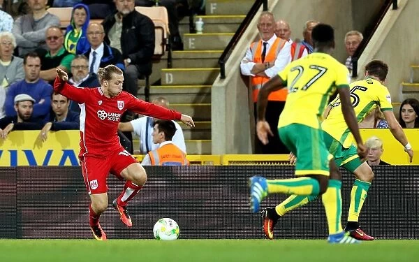 Bristol City's Luke Freeman Scores Past Norwich City Goalkeeper in Championship Clash