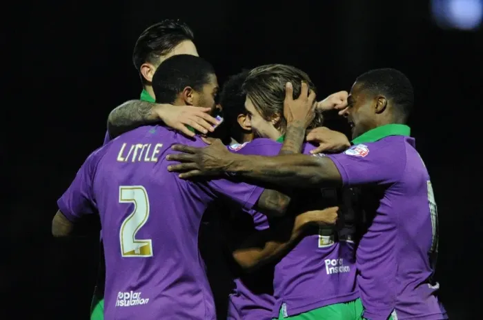 Framed Print : Bristol City's Luke Freeman Scores the Winning Goal Against Yeovil Town Framed Print : Bristol City's Luke Freeman Scores the Winning Goal Against Yeovil Town