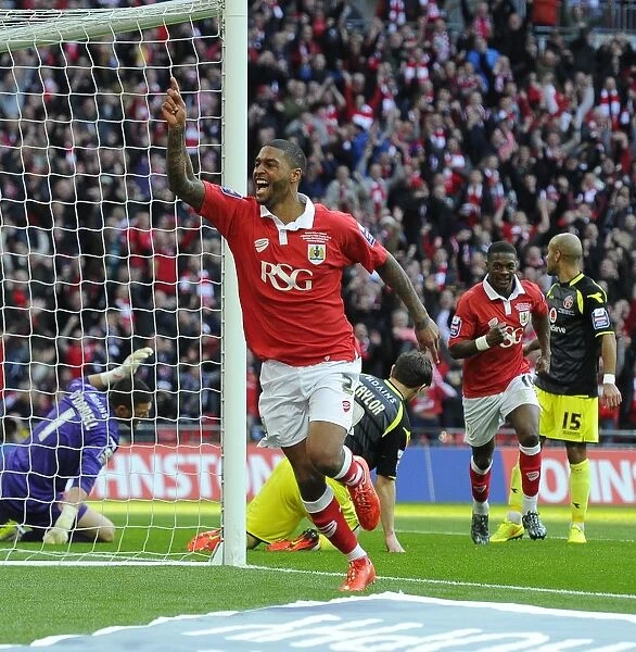 Bristol City's Mark Little Celebrates Goal-Winning Moment in Johnstone's Paint Trophy Final against Walsall, 2015 - Wembley Stadium