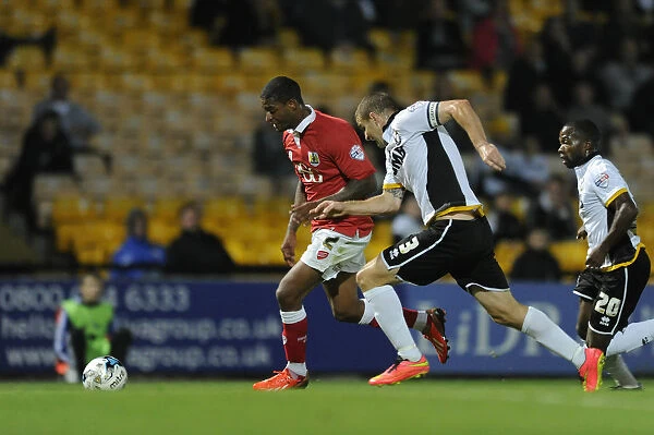 Bristol City's Mark Little Charges Down the Wing in Port Vale Clash