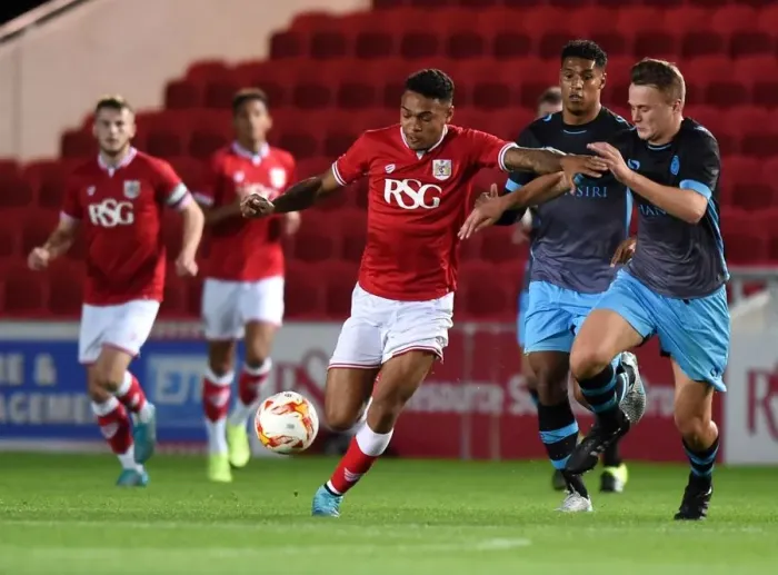 Framed Print : Bristol City's Marley Bishop-Wisdom in Action during U21 Clash at Ashton Gate Stadium Framed Print : Bristol City's Marley Bishop-Wisdom in Action during U21 Clash at Ashton Gate Stadium