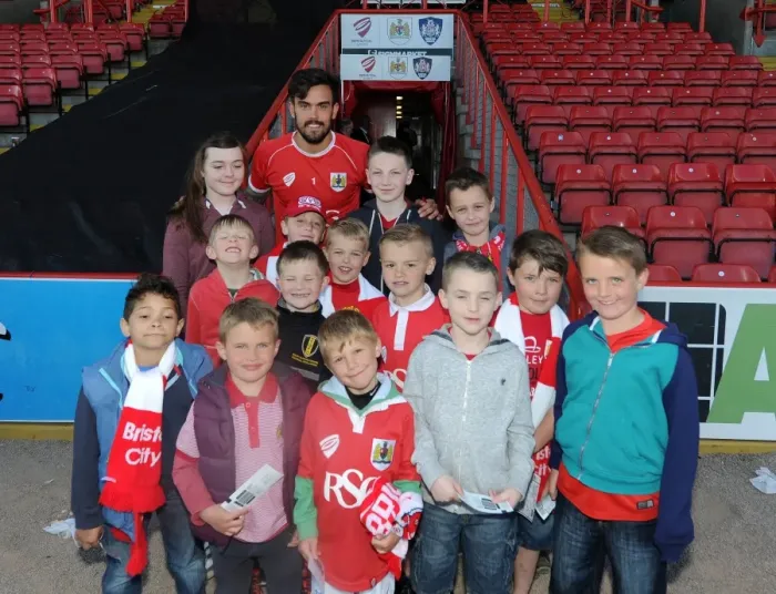 Framed Print : Bristol City's Marlon Pack Mingles with Fans after Ashton Gate Victory Framed Print : Bristol City's Marlon Pack Mingles with Fans after Ashton Gate Victory