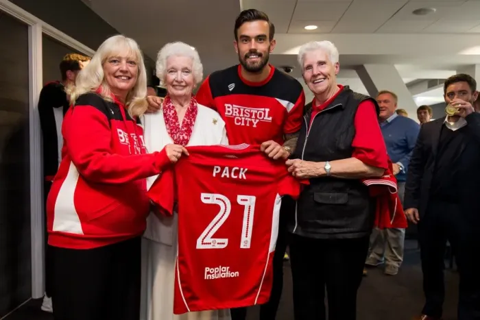 Framed Print : Bristol City's Marlon Pack Presents Sponsors Signed Shirt after Championship Match vs. Birmingham City Framed Print : Bristol City's Marlon Pack Presents Sponsors Signed Shirt after Championship Match vs. Birmingham City