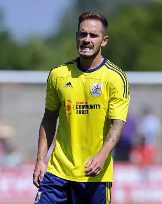 Framed Print : Bristol City's Martin Woods in Action Against Clevedon Town, Pre-Season Friendly 2013