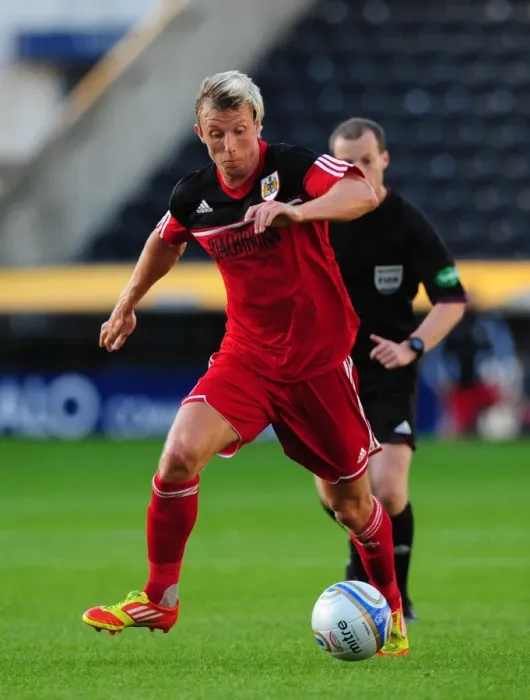 Framed Print : Bristol City's Martyn Woolford in Action at Rugby Park during Kilmarnock vs Bristol City Pre-Season Friendly, July 2012