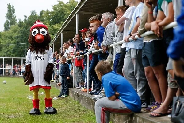 Bristol City's Mascot Scrumy at Pre-Season Community Match at Brislington Stadium