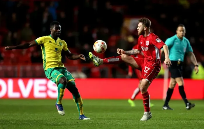 Framed Print : Bristol City's Matt Taylor in Control: A Pivotal Moment at Ashton Gate during Bristol City vs Norwich City, Sky Bet Championship Match, 2017 Framed Print : Bristol City's Matt Taylor in Control: A Pivotal Moment at Ashton Gate during Bristol City vs Norwich City, Sky Bet Championship Match, 2017