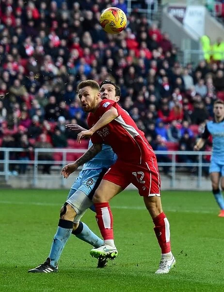Bristol City's Matty Taylor Fights for Possession Against Rotherham United