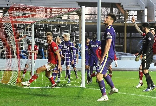 Bristol City's Nathan Baker Celebrates Goal Against Charlton Athletic (26 / 12 / 15)