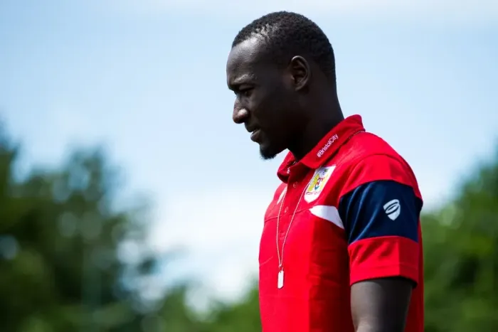 Framed Print : Bristol City's New Record Signing Famara Diedhiou Watches Pre-Season Friendly Against Bristol Manor Farm Framed Print : Bristol City's New Record Signing Famara Diedhiou Watches Pre-Season Friendly Against Bristol Manor Farm