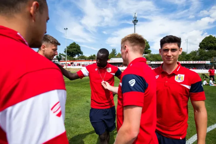 Framed Print : Bristol City's New Signing Famara Diedhiou Observes Pre-season Match against Bristol Manor Farm