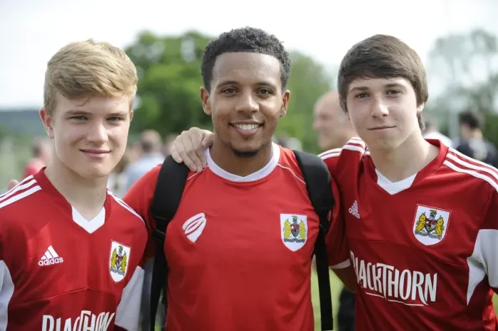 Framed Print : Bristol City's New Signing Korey Smith Meets Fans at Portishead Town Pre-Season Friendly