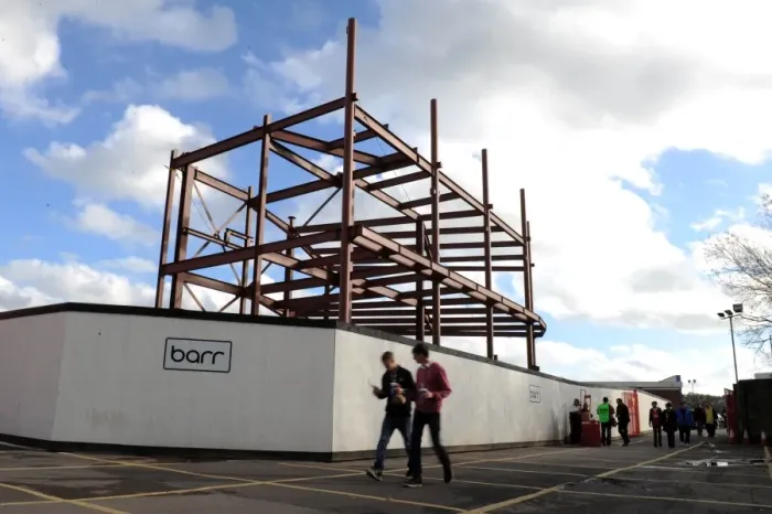 Framed Print : Bristol City's New South Stand Development at Ashton Gate: Football Match vs Oldham Athletic (November 2014)
