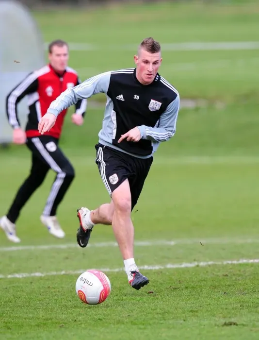 Framed Print : Bristol City's New Striker Chris Wood Joins Team Training for the First Time