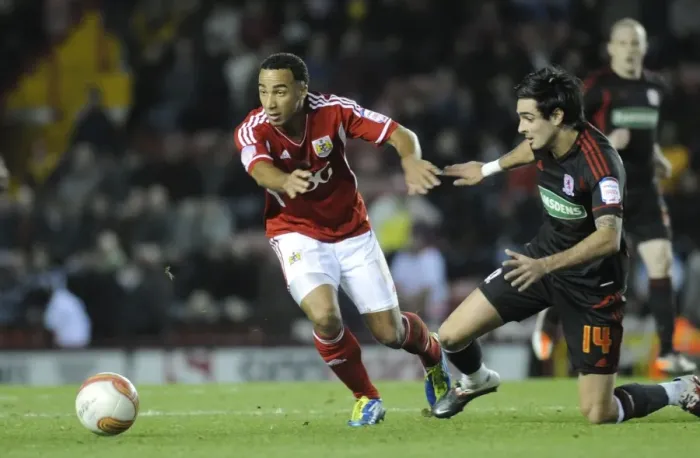 Framed Print : Bristol City's Nicky Maynard Steals the Ball from Middlesbrough's Rhys Williams - Bristol City v Middlesbrough, 03 / 12 / 2011 Framed Print : Bristol City's Nicky Maynard Steals the Ball from Middlesbrough's Rhys Williams - Bristol City v Middlesbrough, 03 / 12 / 2011