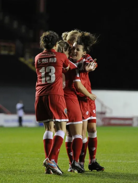 Framed Print : Bristol City's Nikki Watts Celebrates Historic Victory Against FC Barcelona in Women's Champions League Framed Print : Bristol City's Nikki Watts Celebrates Historic Victory Against FC Barcelona in Women's Champions League