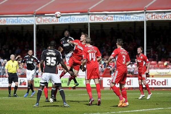 Bristol City's Nyron Nosworthy Leaps for a Header in Sky Bet League One Clash against Crawley Town